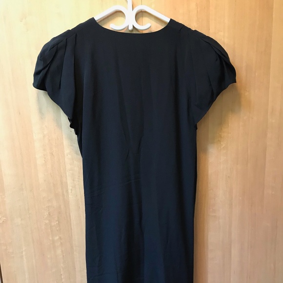 VINTAGE BLACK SILK DRESS - Picture 4 of 9